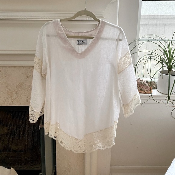 80’s Pink Sheer Drawstring Waist Casual Top by Teddi Of California main image 1
